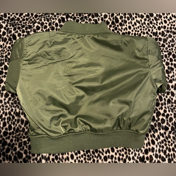 Oscar Kids Aviation Pilot Bomber Jacket Kid Size 2T Green W/ Patches Coat Winter - Picture 2 of 9